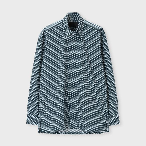 GEOMETRIC PRINT FLY FRONT SHIRT