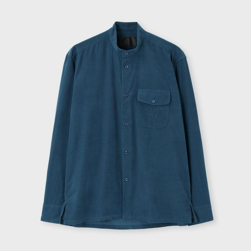 CORDUROY BAND COLLAR 　SHIRT