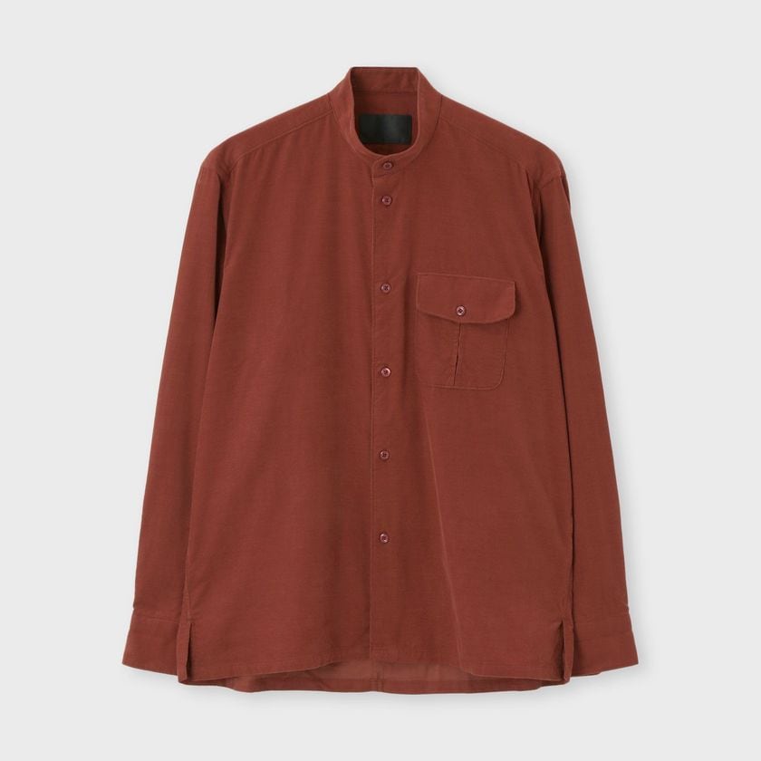 CORDUROY BAND COLLAR 　SHIRT