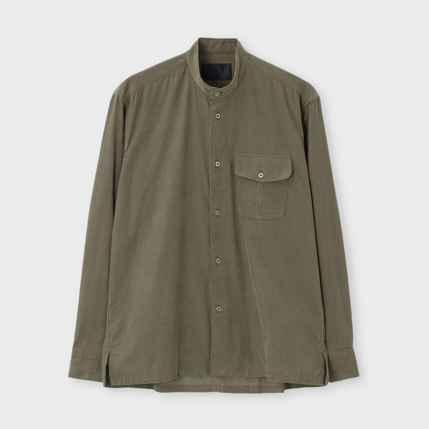 CORDUROY BAND COLLAR 　SHIRT