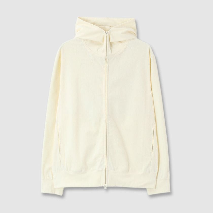 TRICOT CORDUROY ZIP UP  HOODIE