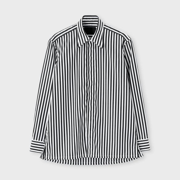 BLOCK STRIPE FLY FRONT SHIRT