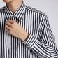 BLOCK STRIPE FLY FRONT SHIRT
