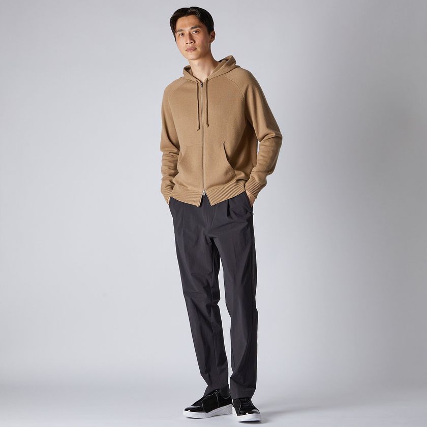 CASHMERE ZIP UP KNIT HOODIE｜ランバンコレクション(メンズ