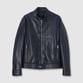 PADDED LEATHER BIKER JACKET
