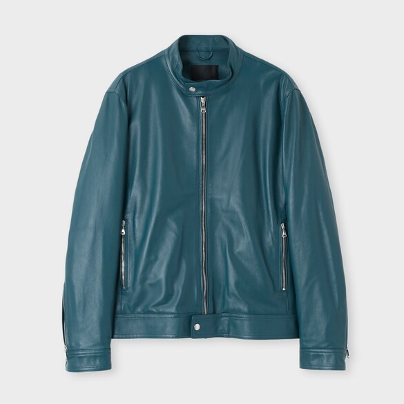 PADDED LEATHER BIKER JACKET