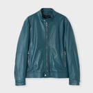 PADDED LEATHER BIKER JACKET