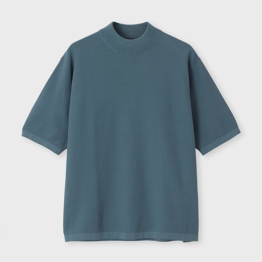 DEMON PIQUE MOCK NECK S/S SWEATER[デーモンピケ モックネック半袖セーター]