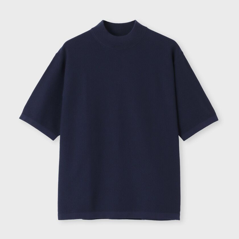 DEMON PIQUE MOCK NECK S/S SWEATER[デーモンピケ モックネック半袖セーター]