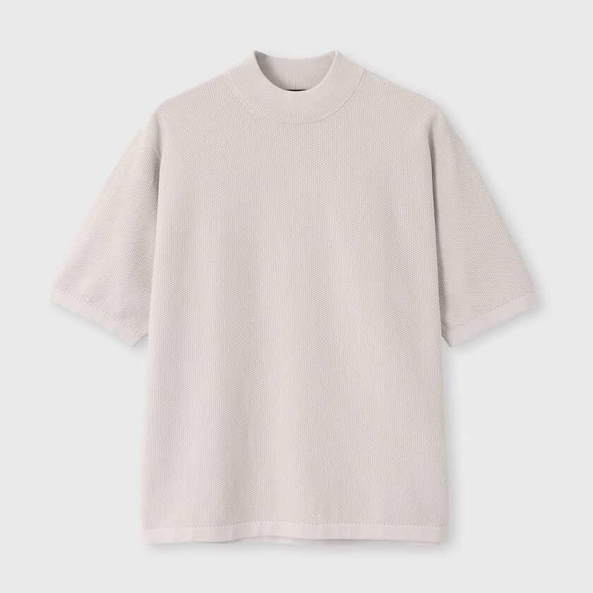 DEMON PIQUE MOCK NECK S/S SWEATER[デーモンピケ モックネック半袖セーター]