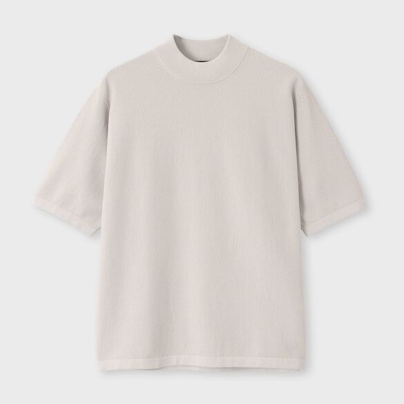 DEMON PIQUE MOCK NECK S/S SWEATER[デーモンピケ モックネック半袖セーター]
