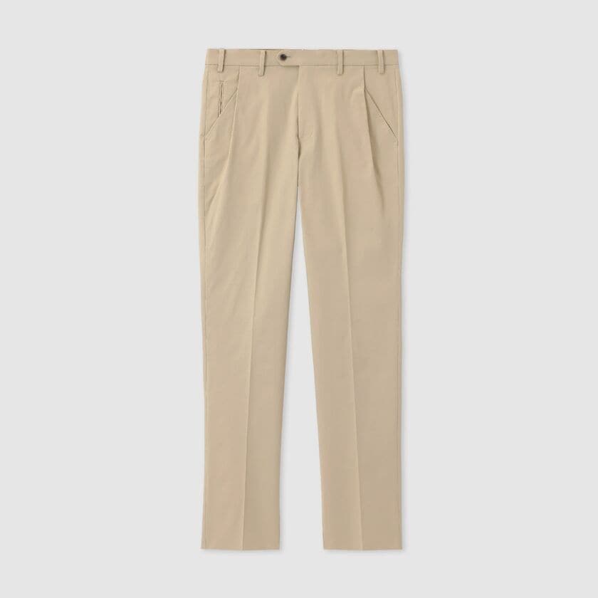 STRETCH COTTON GABARDINE 1PLEATS TAPERD SLACKS[ストレッチコットンギャバジン 1プリーツ テーパードスラックス]