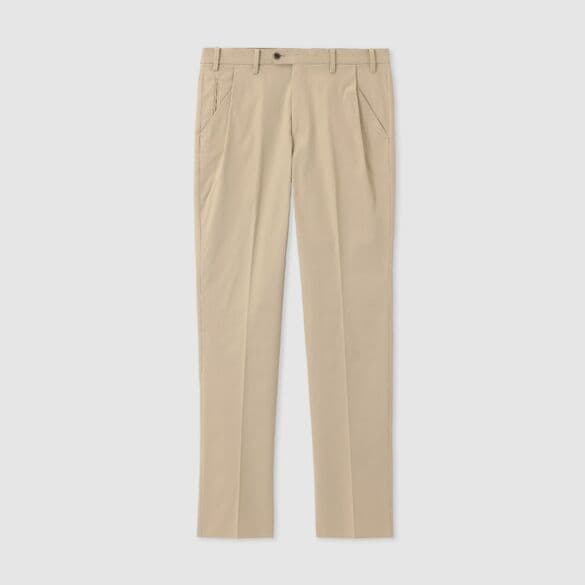 STRETCH COTTON GABARDINE 1PLEATS TAPERD SLACKS[ストレッチコットンギャバジン 1プリーツ テーパードスラックス]