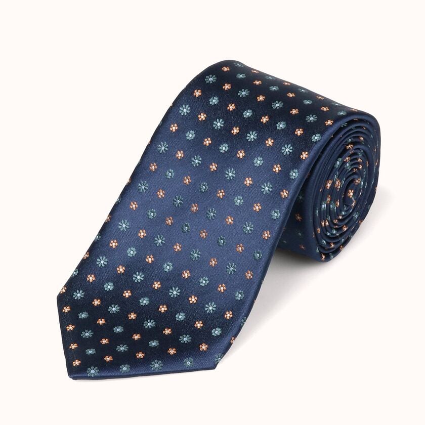 SMALL FLOWER DOT TIE [小花柄ドットタイ]