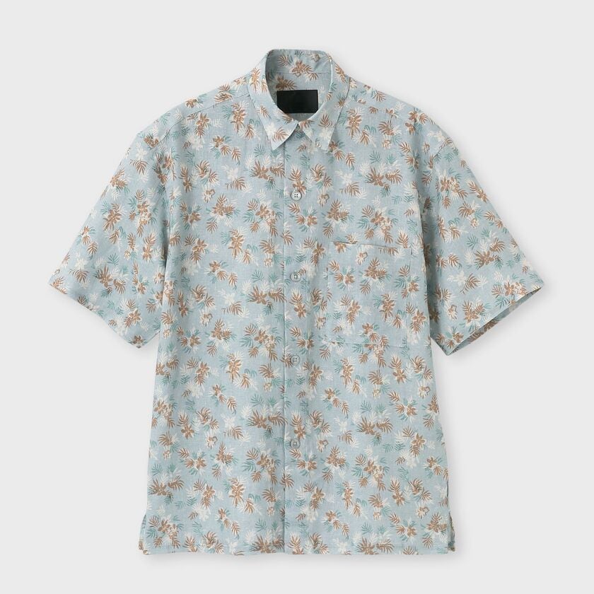 PALM TREE PRINT LINEN OVERSIZED  SHIRT[パームツリープリント リネン オーバーサイズシャツ]