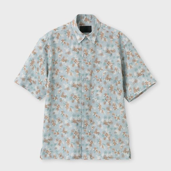 PALM TREE PRINT LINEN OVERSIZED  SHIRT[パームツリープリント リネン オーバーサイズシャツ]