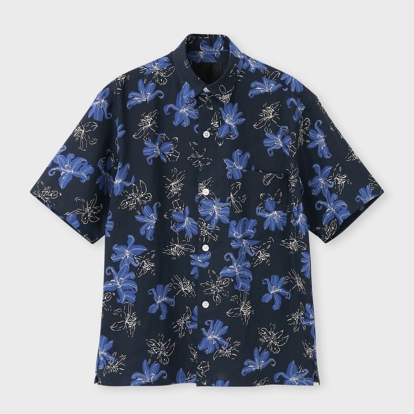 BOTANICAL PRINT LINEN OVERSIZED  SHIRT[ボタニカルプリントリネンオーバーサイズシャツ]