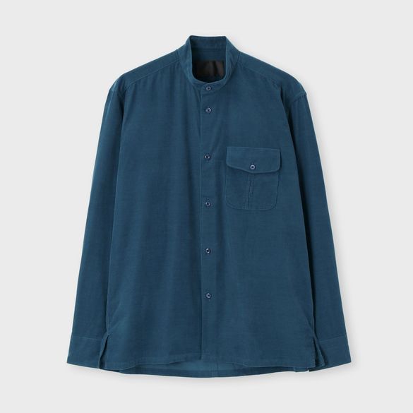 CORDUROY BAND COLLAR SHIRT