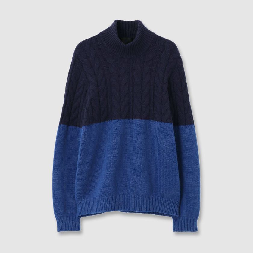 BLOCKING HIGH NECK KNIT