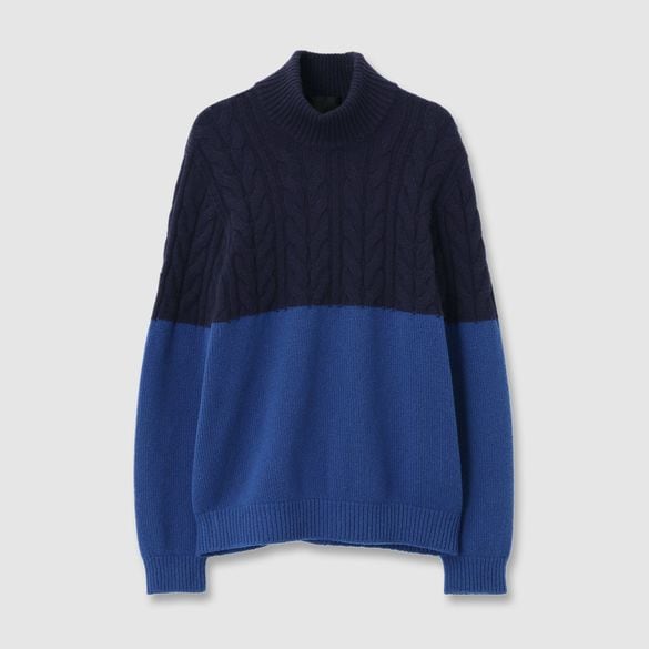 BLOCKING HIGH NECK KNIT 