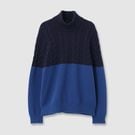 BLOCKING HIGH NECK KNIT 