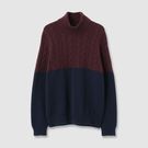 BLOCKING HIGH NECK KNIT 