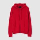 CASHMERE ZIP UP KNIT HOODIE