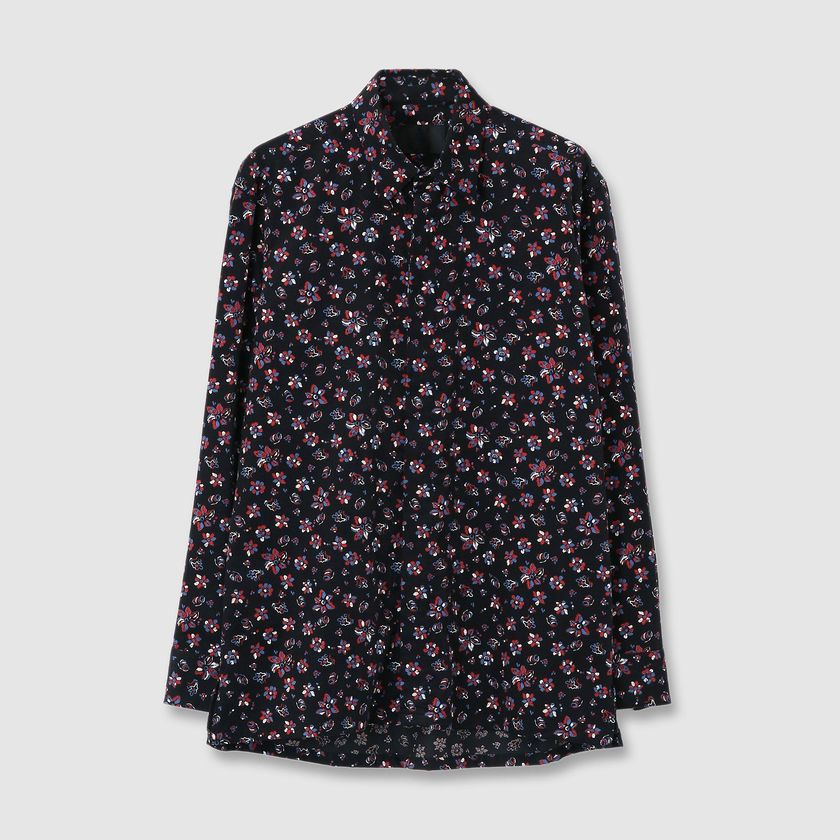 FLOWER PRINT CORDUROY FLY FRONT 　SHIRT