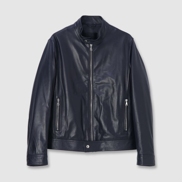 PADDED LEATHER BIKER JACKET