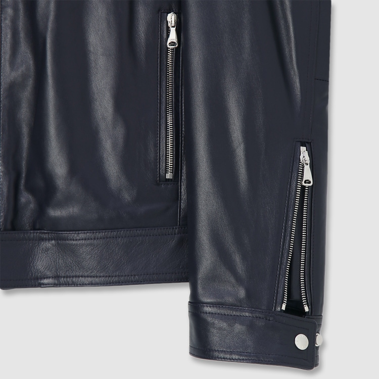 LANVIN レザー 切り替え ナイロンブルゾン 50 PADDED LEATHER BIKER JACKET｜ランバンコレクション(メンズ