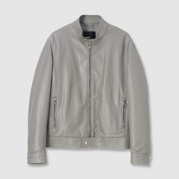 PADDED LEATHER BIKER JACKET