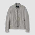 PADDED LEATHER BIKER JACKET