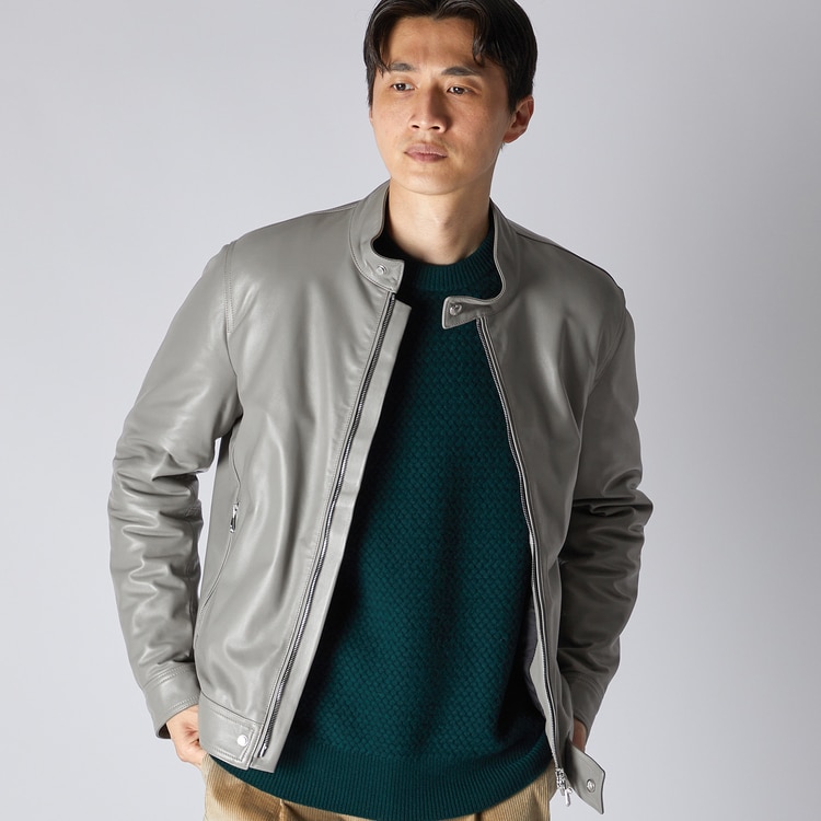 PADDED LEATHER BIKER JACKET｜ランバンコレクション(メンズ