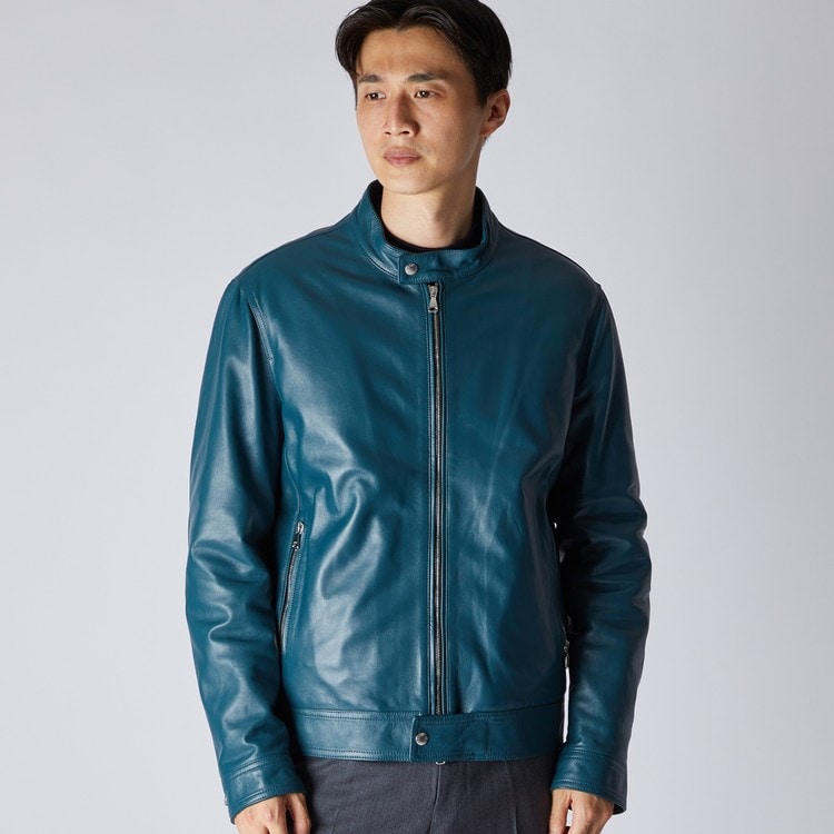 ランバンオンブルー/羊革レザージャケット/クリーニング済み PADDED LEATHER BIKER JACKET|ランバンコレクション(メンズ