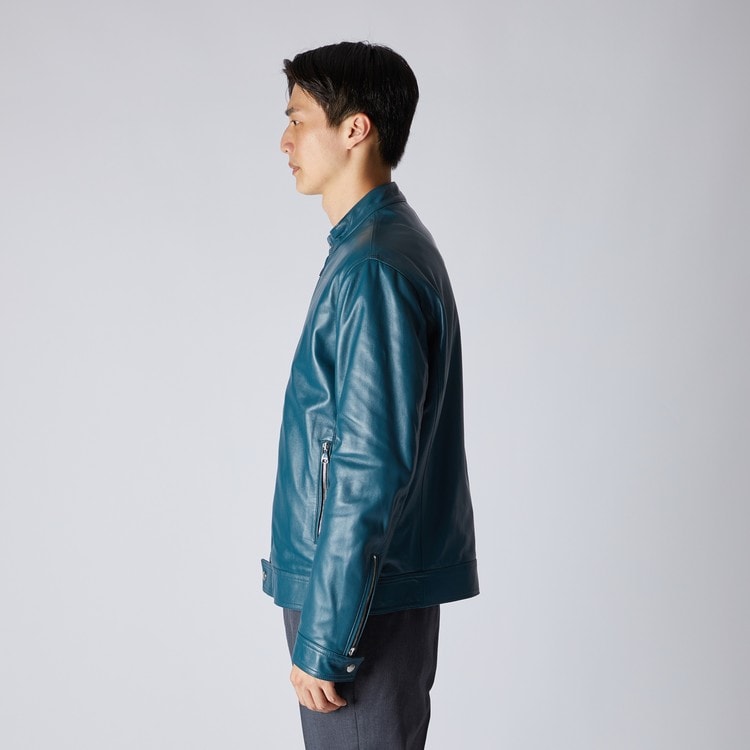 【LANVIN em Bleu】レザー シングルライダースジャケット Amazon | [ランバンオンブルー] シープレザーシングルライダース