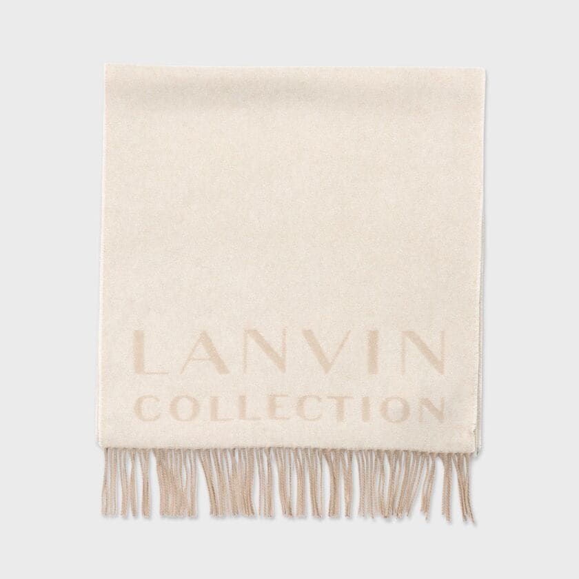 カシミヤ ロゴ ジャガード マフラー