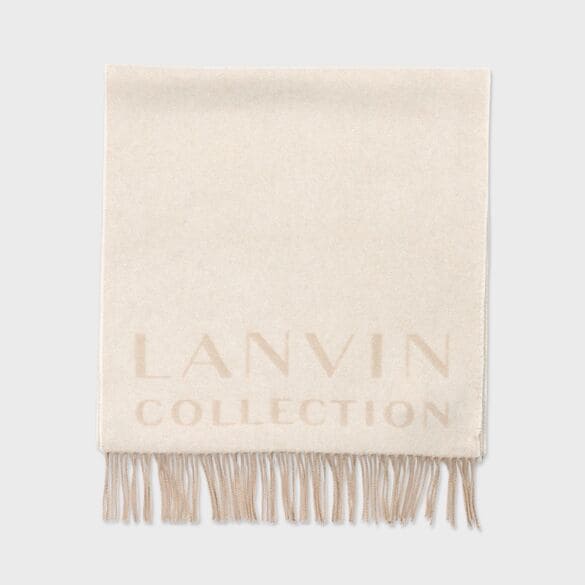 カシミヤ ロゴ ジャガード マフラー