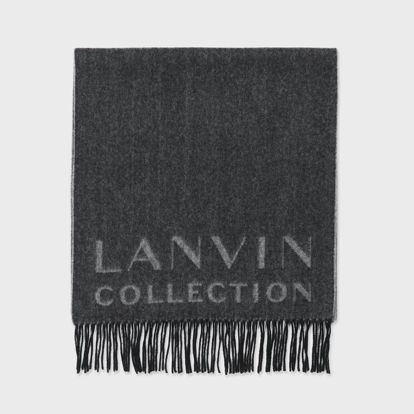 カシミヤ ロゴ ジャガード マフラー