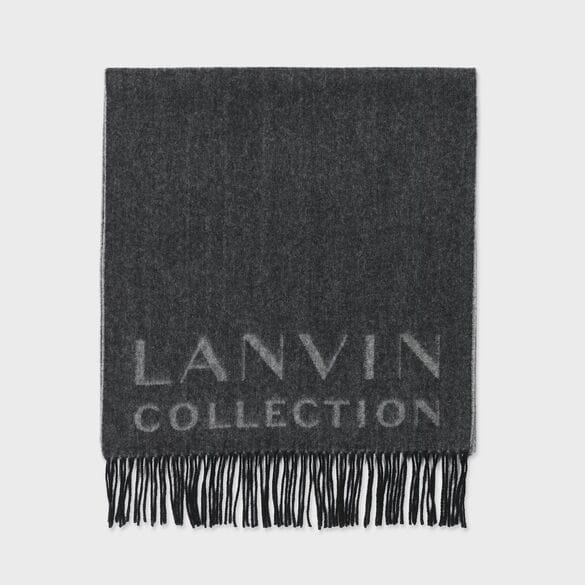 カシミヤ ロゴ ジャガード マフラー