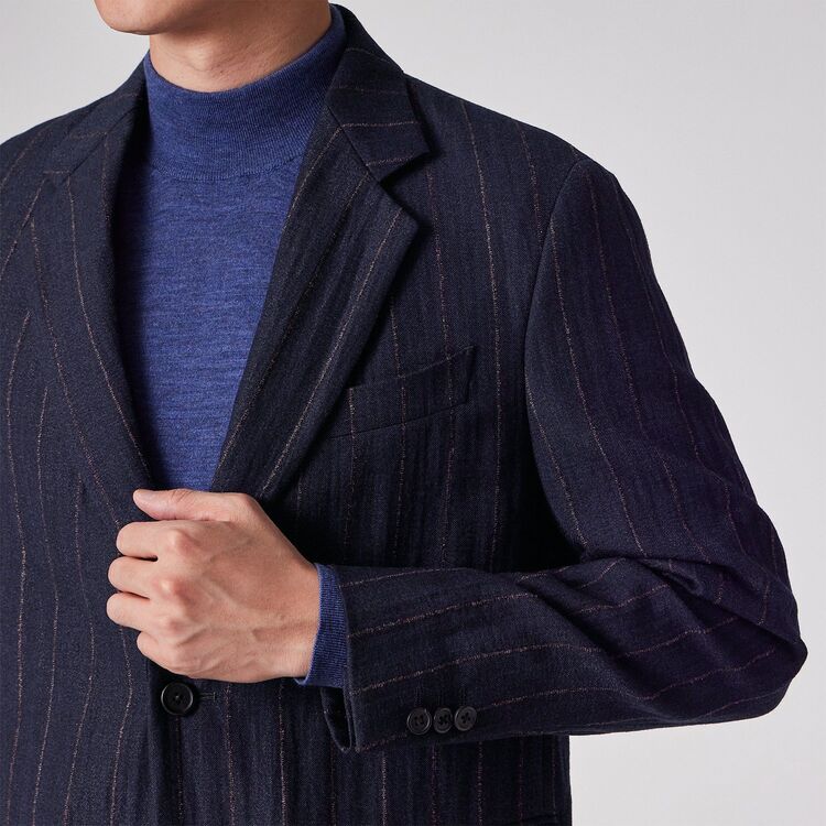 ウール チョークストライプ ジャケット / ロット｜ランバン