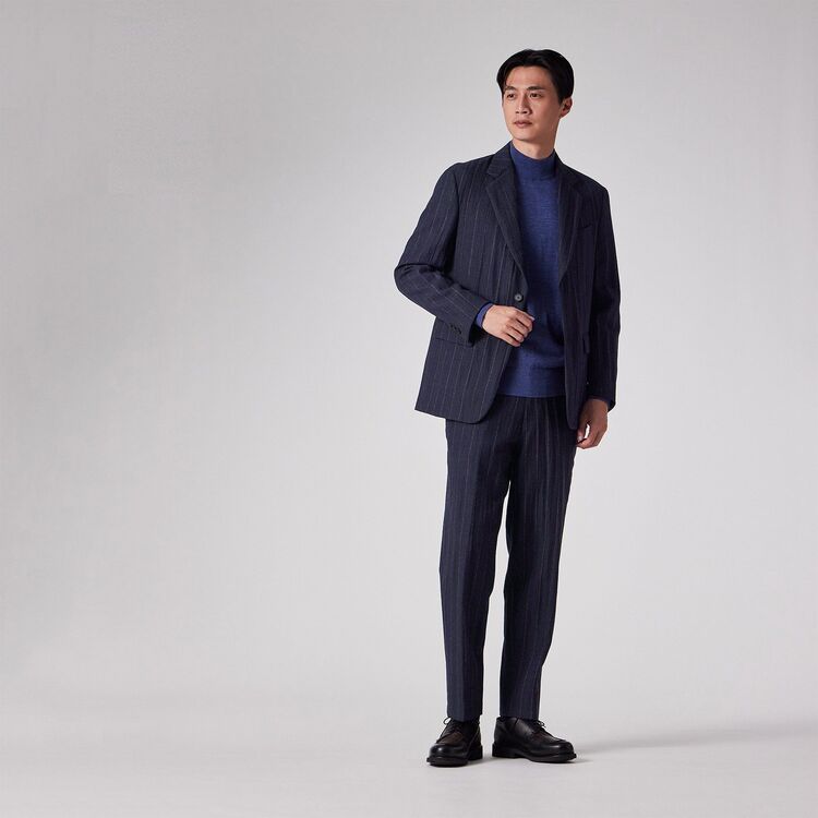 ウール チョークストライプ パンツ / ドウー｜ランバンコレクション