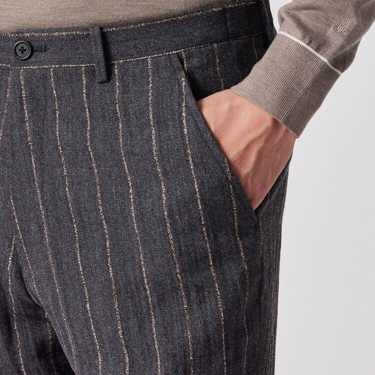 ウール チョークストライプ パンツ / ドウー｜ランバンコレクション