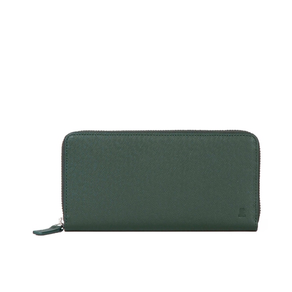 EMBOSSED LEATHER ROUND ZIP