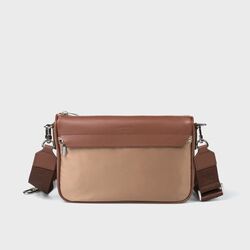 ナイロン レザー ミニショルダーバッグ