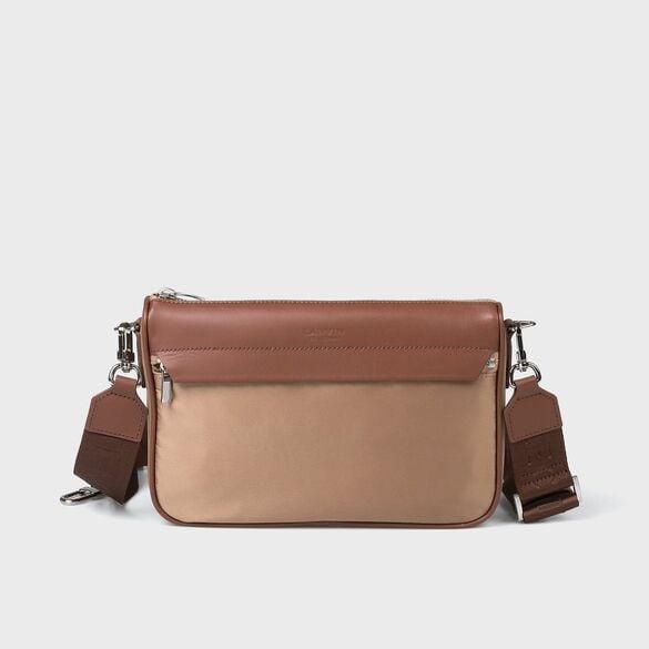 ナイロン レザー ミニショルダーバッグ