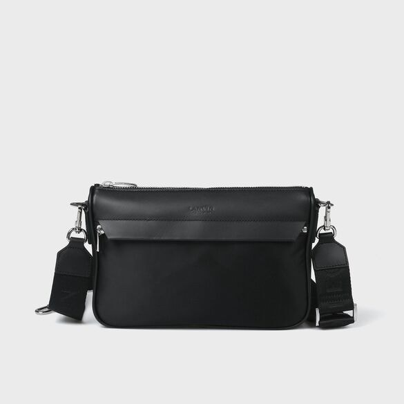 ナイロン レザー ミニショルダーバッグ