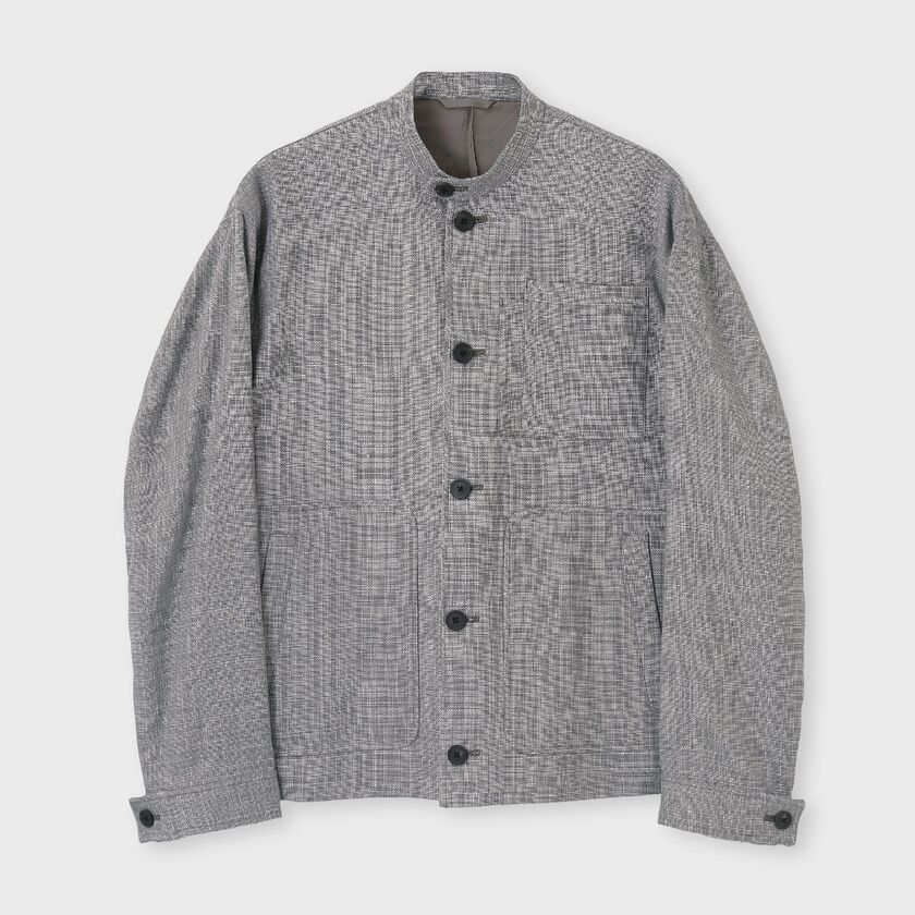 ウール リネン スタンドカラーブルゾン / クレタ