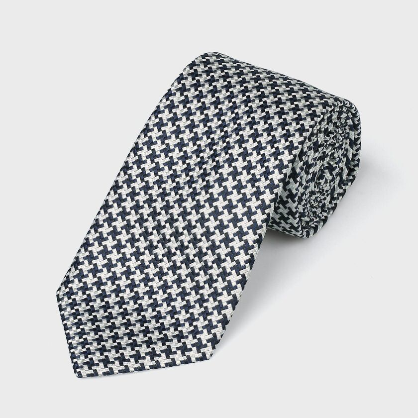 シルク ハウンドトゥース タイ