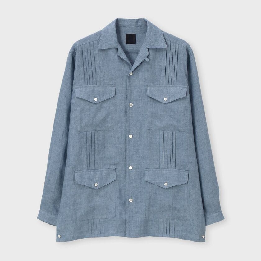 リネン シャツブルゾン / ミディ