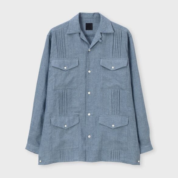 リネン シャツブルゾン / ミディ